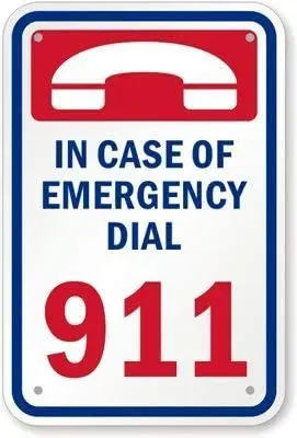 EHAKB чехол аварийного набора 911 с телефоном, отражающий алюминиевый знак, 8 дюймов X 12 дюймов