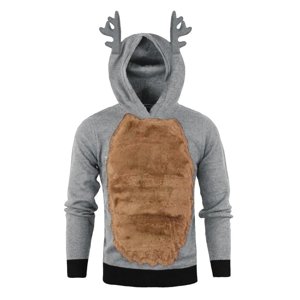 2019 Рождественские толстовки мужская осенне зимняя Рождественская Толстовка с