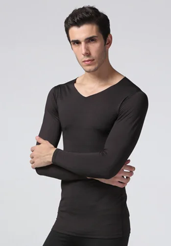 Only tops Термобелье для мужчин осень зима новая бархатная теплая рубашка+ штаны комплект из 2 предметов подштанники костюмы - Цвет: Only tops