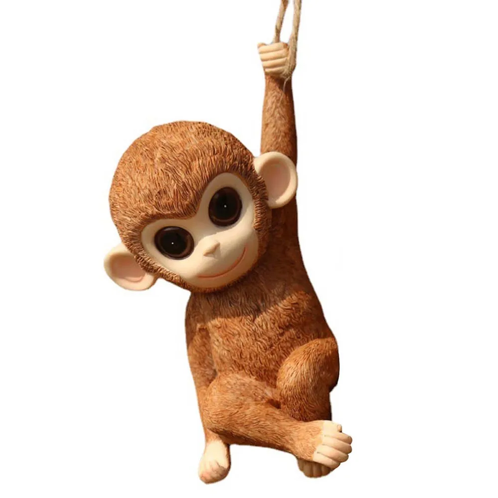 

Home Garden Decor Ornament Gift Decorative Figurines Decoration Durable Resin Waterproof Crafts Simulation Monkey