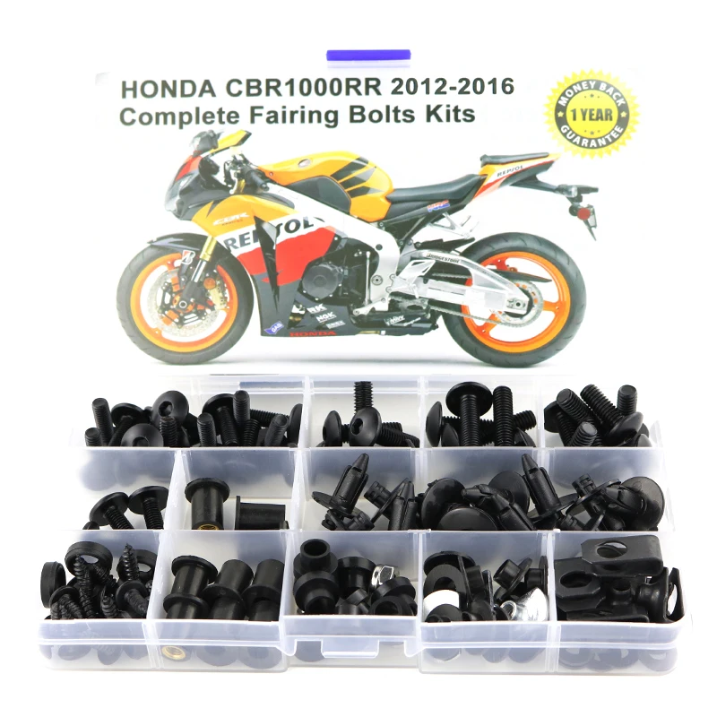 

Подходит для Honda CBR1000RR CBR 1000RR 2012 2013 2014 2015 2016 Полный комплект болтов обтекателя Винты Зажимы для обтекателя Шайба Сталь
