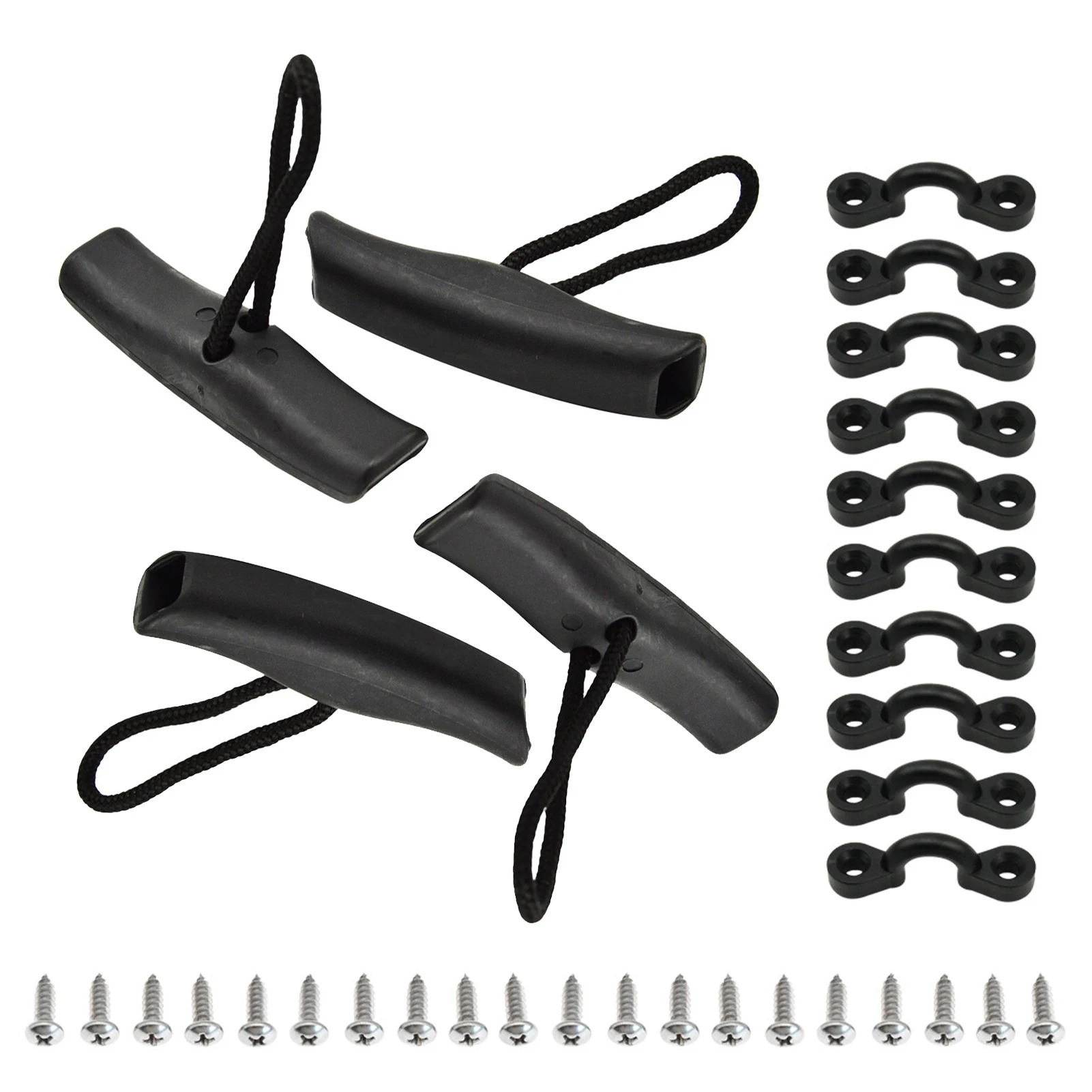

T Shaped Kayak Handle Kit Durable Buckle Nylon Ergonomic Design Canoe Handle with Stainless Steel Screws Set Boat Accessories