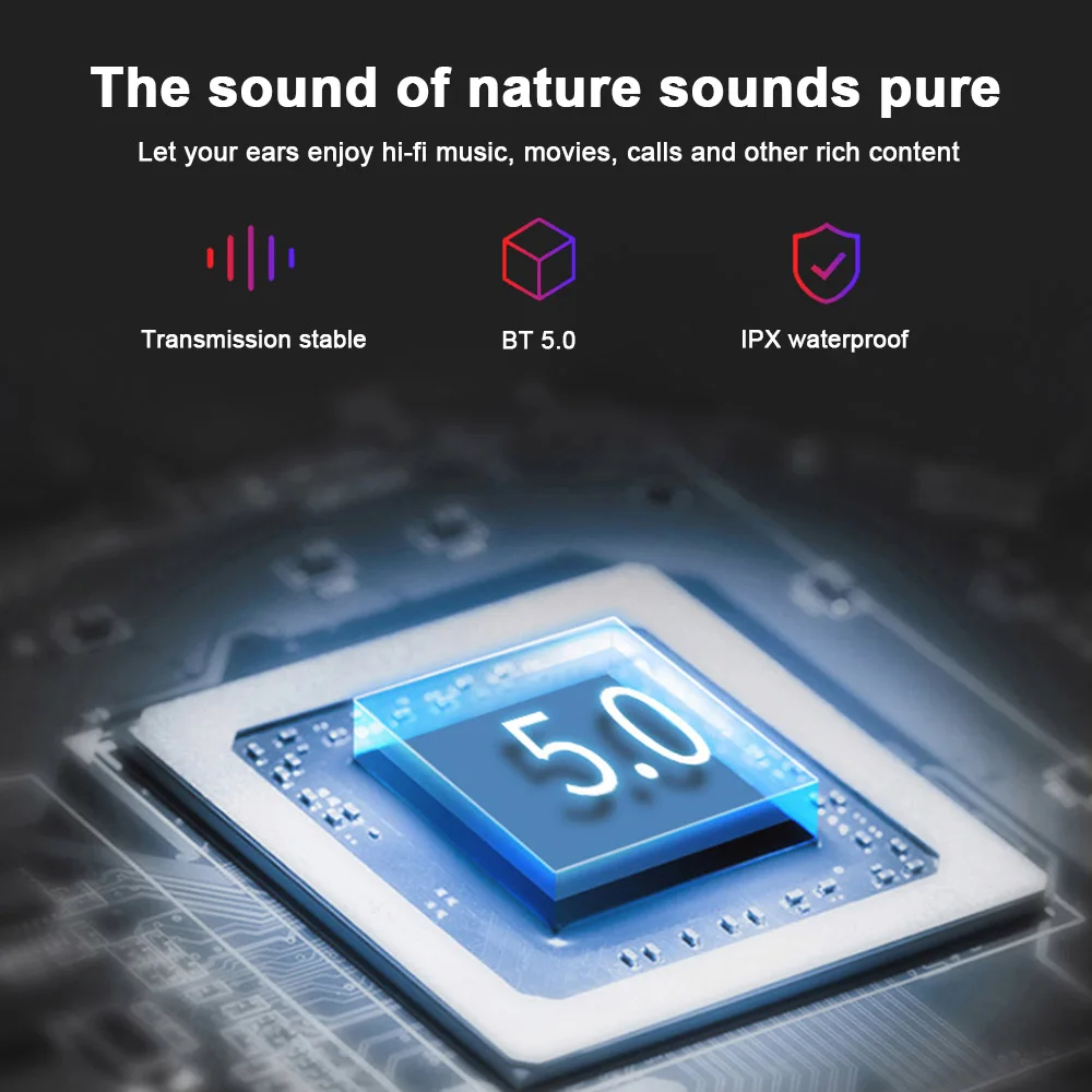 Новейшие Мини TWS беспроводные наушники Bluetooth стерео спортивные Смарт BT5.0 IPX7