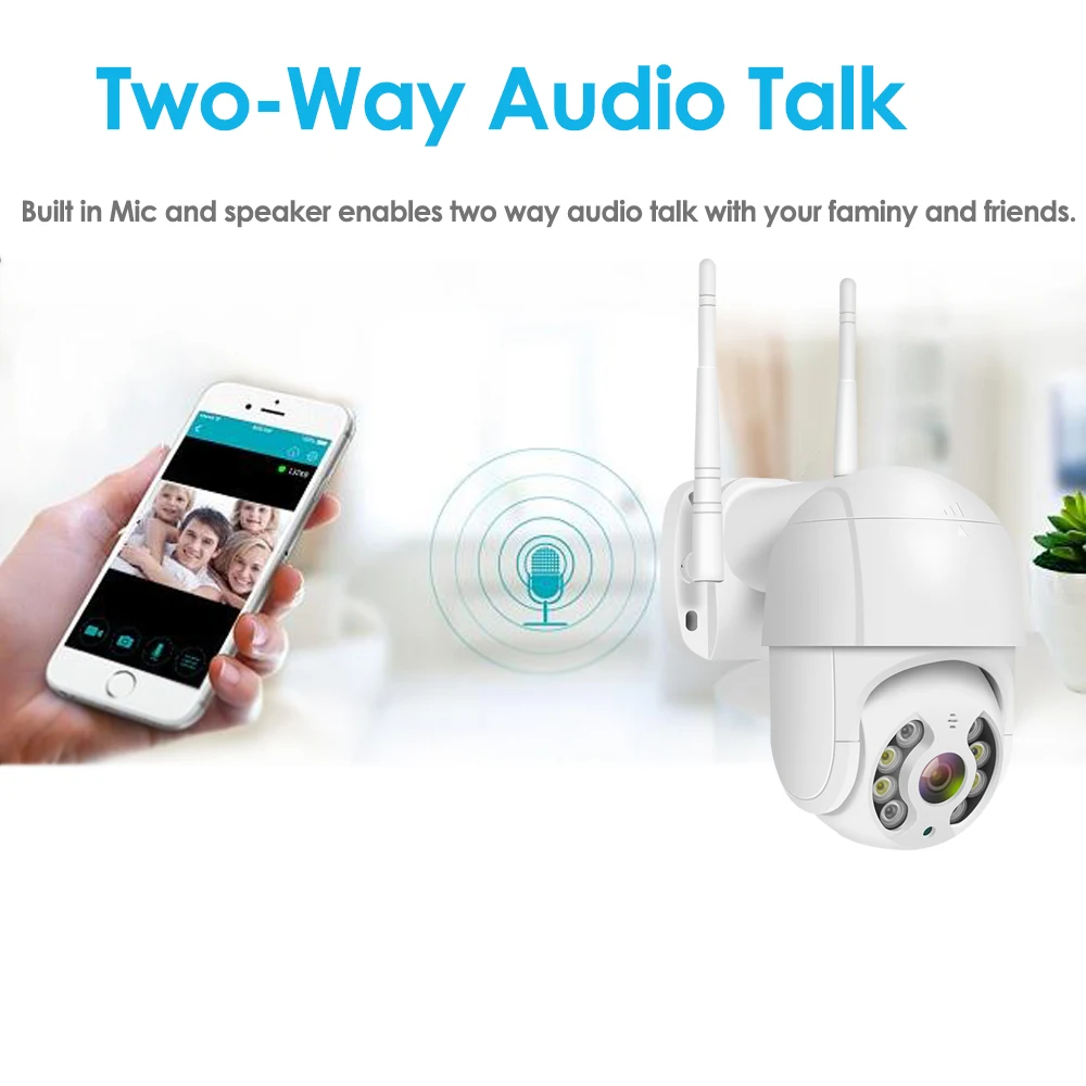 Pаспродажа 3. Беспроводная IP-камера PTZ 0 МП, Wi-Fi, 5-кратный цифровой зум, наружная камера безопасности для 1080P беспроводного комплекта видеорегистратора, п...