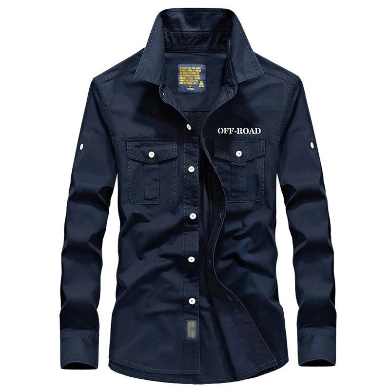 Brand New Military Shirts Men Casual Long Sleeve Cotton Slim Fit Plus Size 6XL Camisa Social Masculina Army Clothing | Мужская одежда