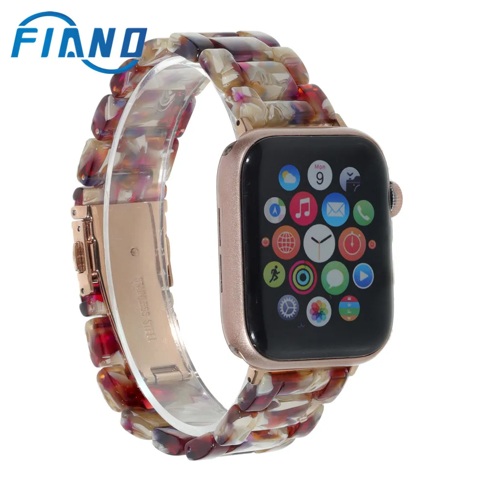 Ремешок полимерный для Apple Watch 6 5 4 3 2 1 SE модный браслет наручных часов iWatch 38 мм 40 42 44
