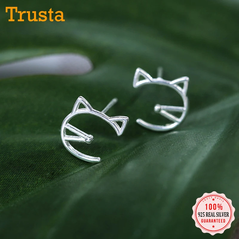 Trusta 100% 925 цельное Настоящее серебро женские модные ювелирные изделия 10mmX10mm