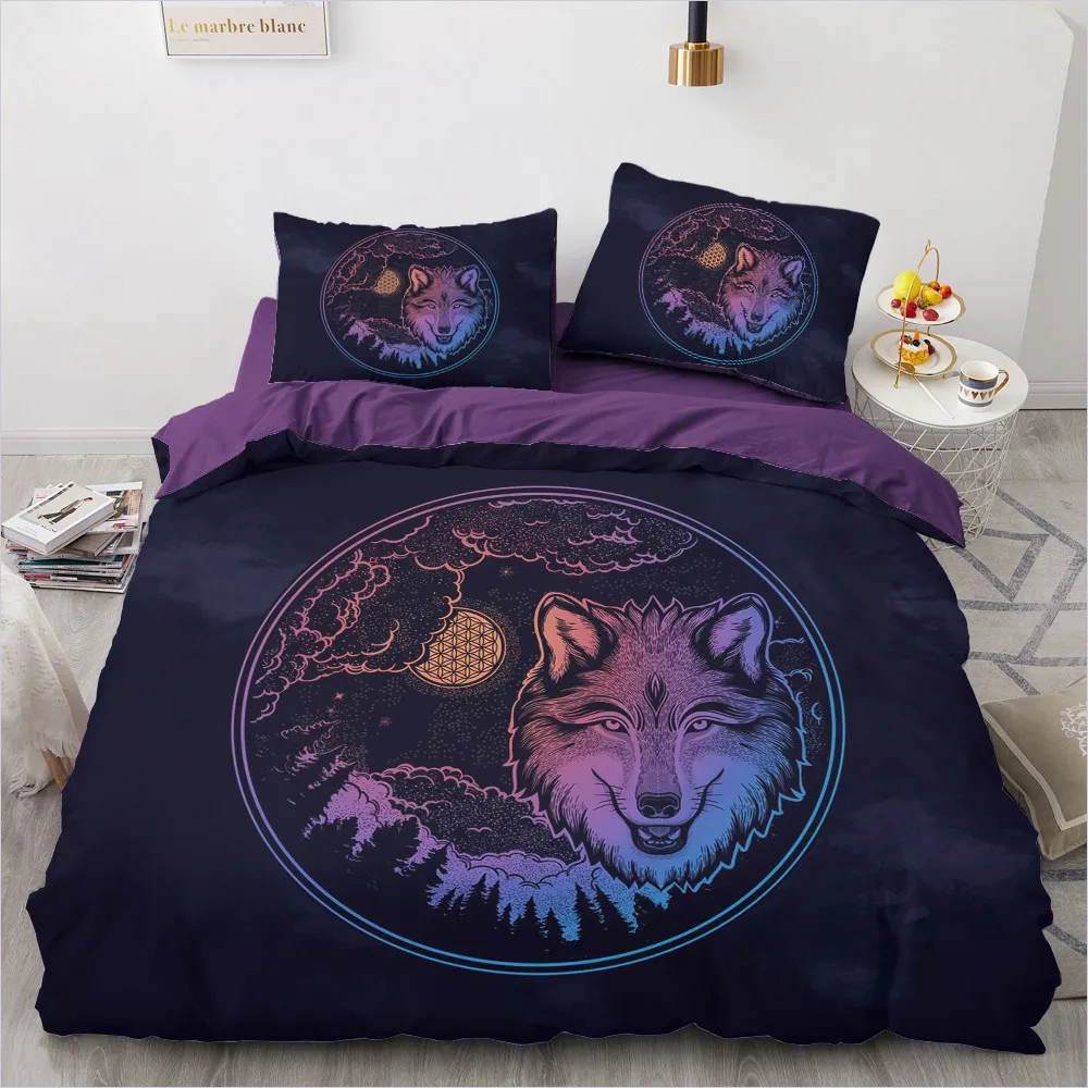 

3D Gray Comforther Covers Custom Design Elephant Quilt Cover Sets Pillow Slips King Queen Super King Twin Size Bohemian Beddings