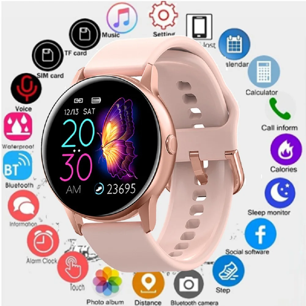 Новинка DT88 + наушники/комплект женские умные часы IP68 Смарт монитор сердечного