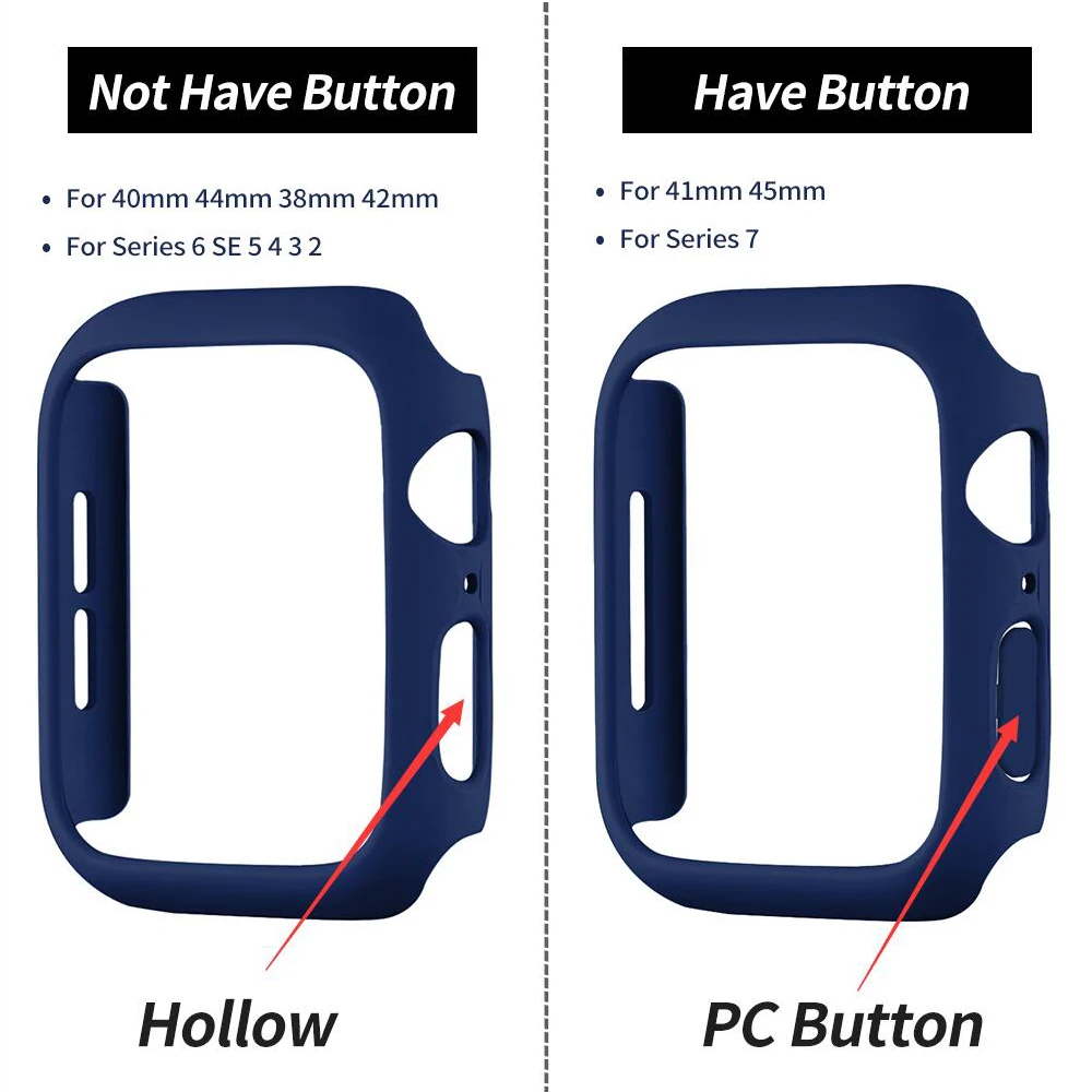 PC Hard Case for Apple Watch 8 Cover Series 7 6 SE 5 4 3 Matte Bumper 41mm 45mm 40mm 44mm 38mm 42mm for Iwatch Protective Shell