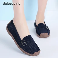 dobeyping cow suede leather women flats cut outs summer shoes woman hollow womens loafers buckle female shoe large size 35 42