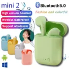 Беспроводные наушники Mini 2, TWS, Bluetooth 5,0, с микрофоном, зарядным боксом, спортивные мини-наушники для смартфона, i7s