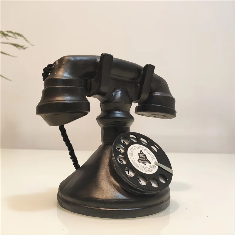 Красный Черный винтажный телефон из смолы аксессуары для домашнего декора