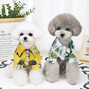 S-XXL Pet Clothing Hawaiian Style Coconut Leaves Designer Cute Printed Shirt With Short Sleeve Dog Clothes Things for dogs