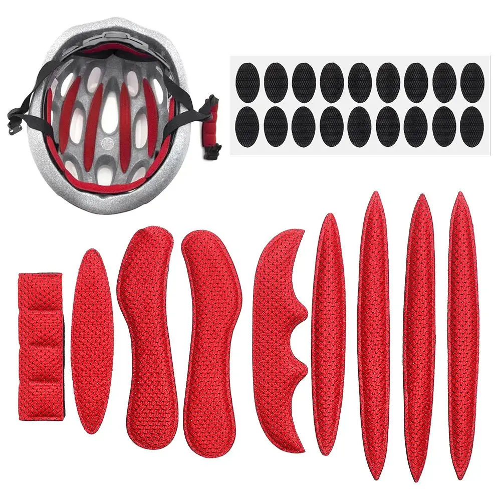 

27Pcs Universal Helmet Inner Padding Kit Foam Pads Kit Sealed Red Sponge Outdoor Sports Cycling Motorcycle Bicycle Accessories