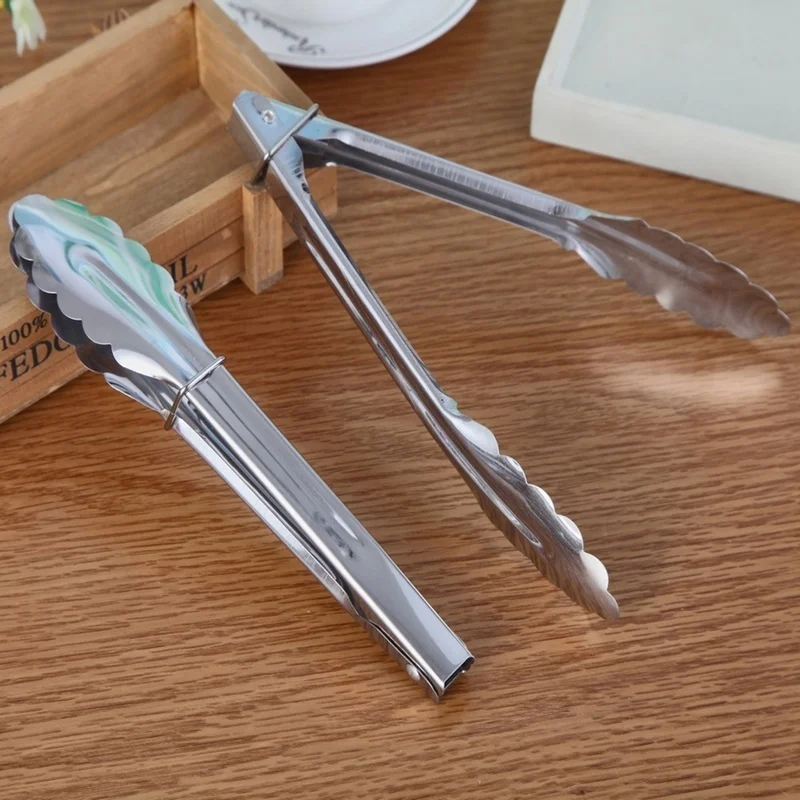 

Bake Shop Salad Bread BBQ Tongs Spaghetti Serving Buffet Stainless Steel Food Tongs Clip Clamp Kitchen Cooking Utensil