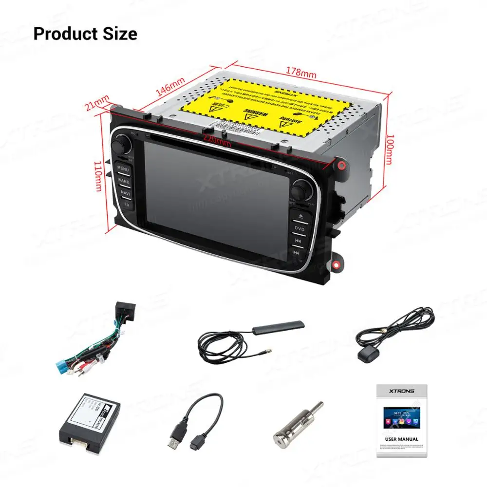 Мультимедийный плеер XTRONS на Android 10 0 с 7 &quotGPS для FORD Focus II Mondeo C Max S Galaxy Kuga 2008 2012 RCA