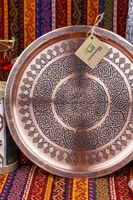 ottoman copper antique tray original gaziantep handmade tea turkish iran coffee food tray 35 cm kitchen accessory