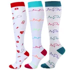 Компрессионные гольфы для женщин и мужчин, до колена, 30 мм рт. Ст., спортивные носки беговые отеков, диабета, варикозного расширения вен, носки для бега и велоспорта