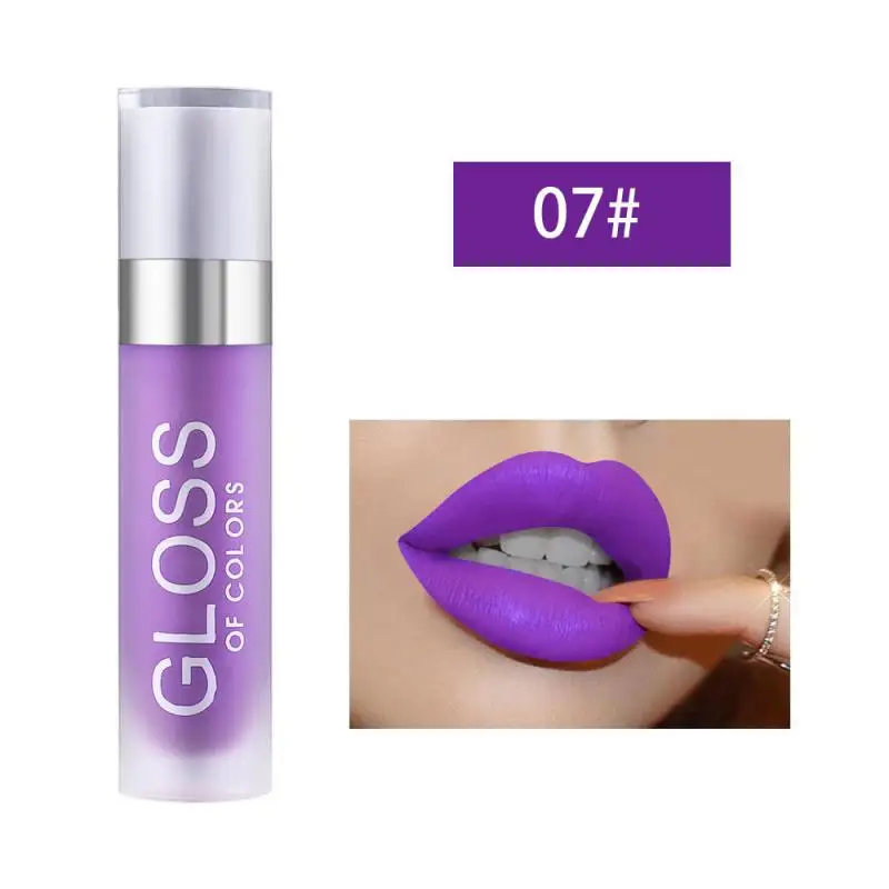 New 1pc Makeup Lipstick Matte Moisture Purple Brown Chocolate Color Lip Gloss High Quality Batom Tint |