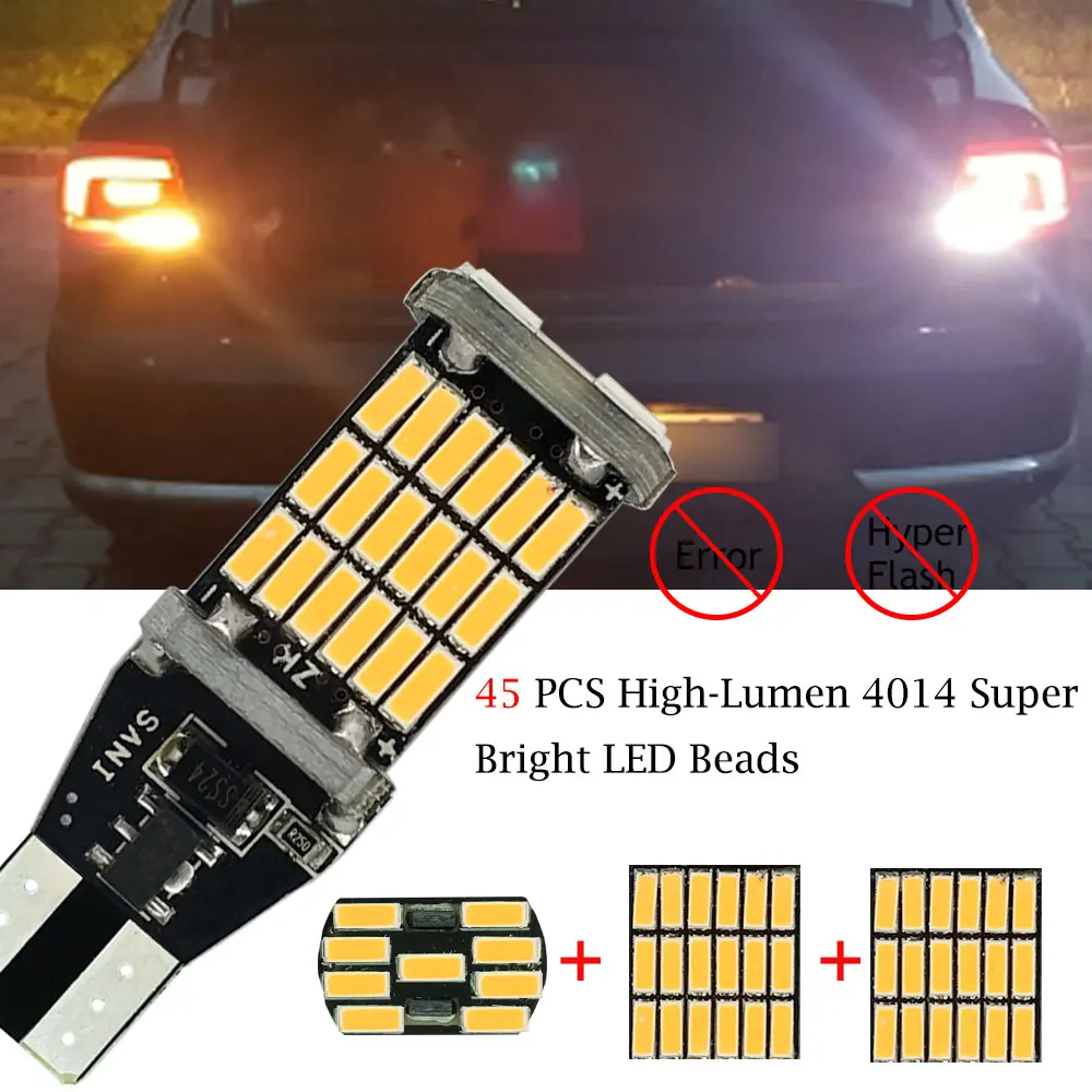 921 912 T15 светодиодный 45SMD 4014 Canbus лампы без ошибок для резервные фары заднего хода