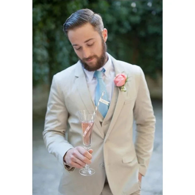 

Индивидуальный заказ, мужской костюм цвета шампанского, строгие облегающие свадебные костюмы для жениха для мужчин, индивидуальный просто...