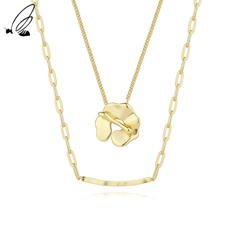 

S'STEEL 925 Sterling Silver Trendy One For Two Wears Necklace Sweater Chains Petals Pendants Design Personalized 2021 Jewelry
