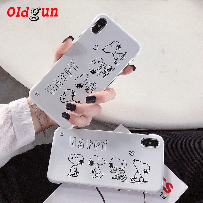 2019 Акция Новинка для Iphone Xr без полей Snoopy Телефон 7p 8p X Xs Xsmax Жесткий Чехол сумка Apple