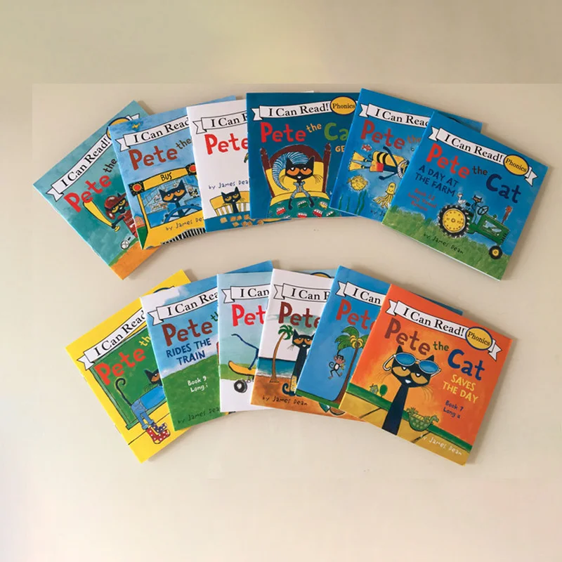 12 книг 13x13 см детские книжки с изображением кошек и английских | Канцтовары для