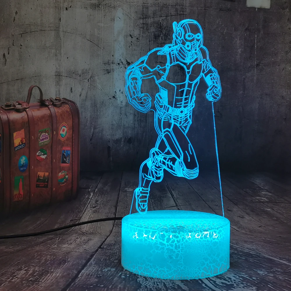 Marvel Figure Ant Man светодиодный 3d светильник сенсорный ночник автовспышка