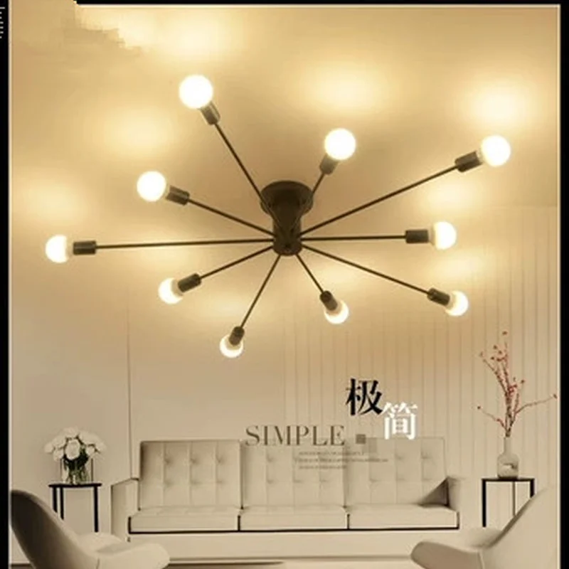 Винтажные потолочные светильники с 10 насадками лампа несколькими стержнями для