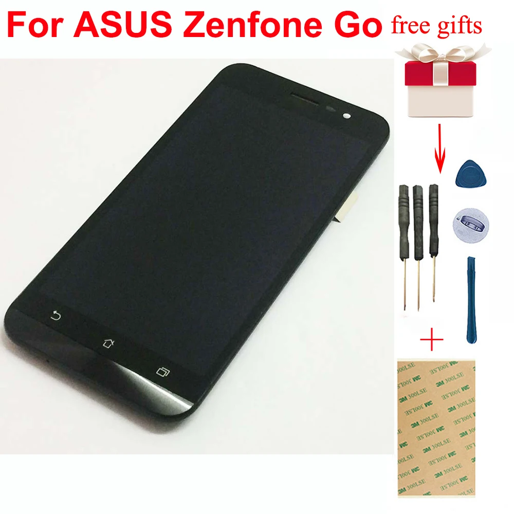 For ASUS ZB500KL X013DA LCD Display Touch Screen Digitizer Assembly with Frame Replacement for ASUS Zenfone Go X00AD