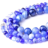 natural stone blue lace agates round loose beads 4 6 8 10 12mm pick size for jewelry making bracelet necklace supplies wholesale