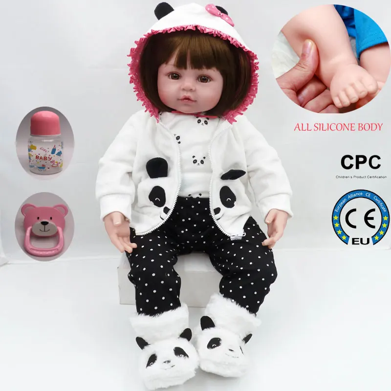 19 дюймов Reborn Baby Doll Реалистичная полный силиконовые средства ухода за кожей Bebe Menina