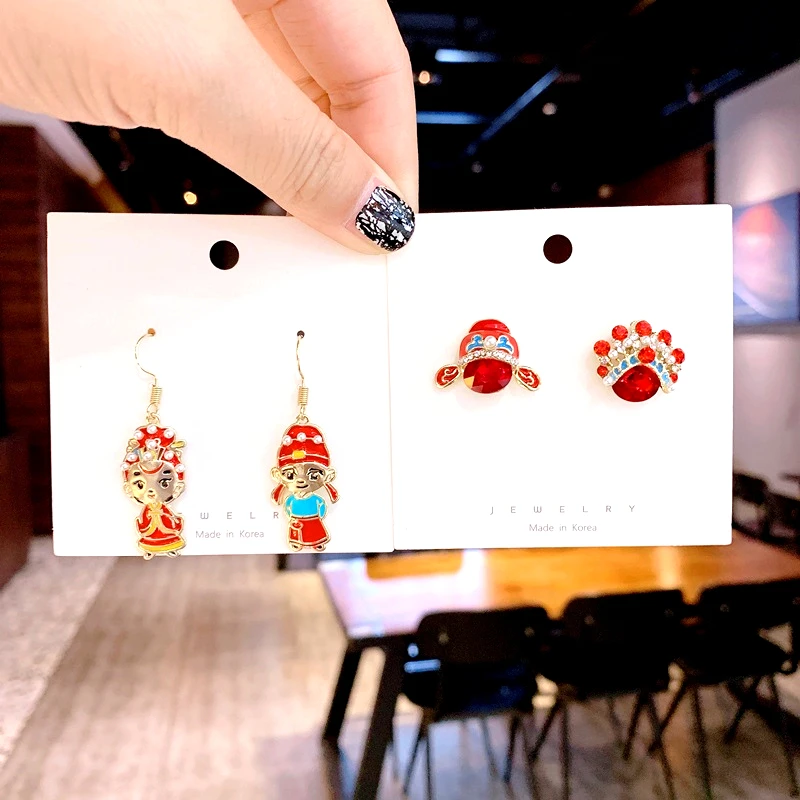 Серьги в виде пекинской оперы серьги гвоздики китайской Пекинской для