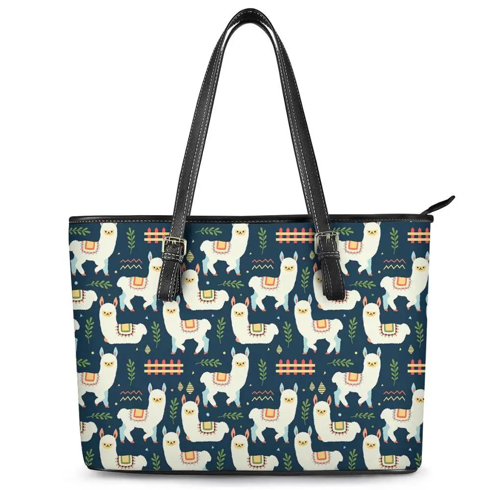 Прекрасный рисунок Альпака сумки на плечо для путешествий Для женщин большие