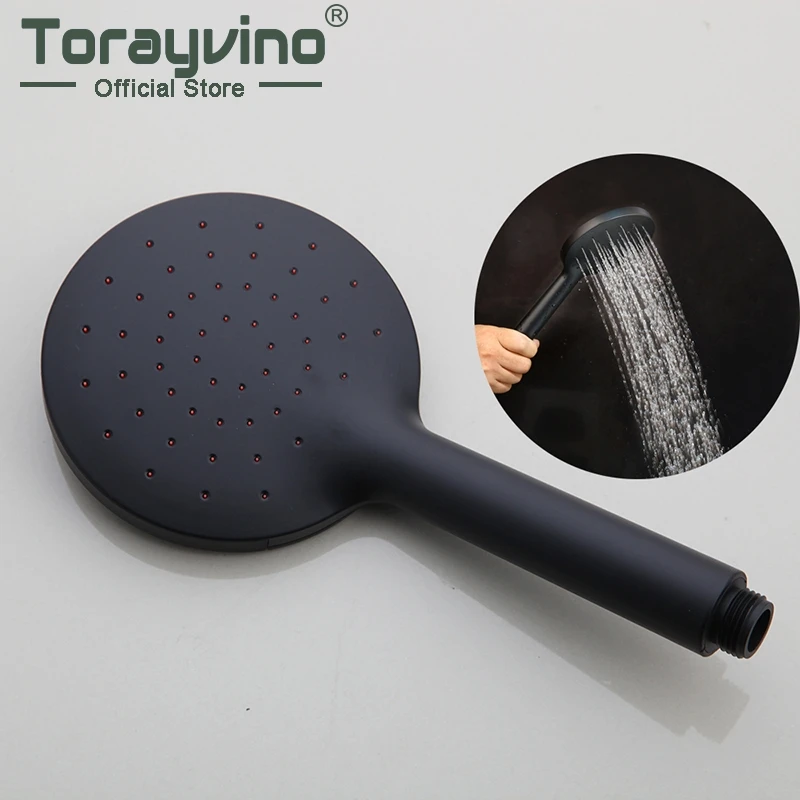 

Torayvino rainfall Shower Head matte black regadera para ducha Water Saving Showers Fine water spray round Shower Head