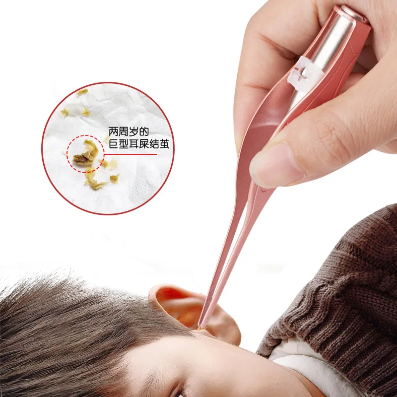 Хит продаж светодиодный Пинцет для чистки ушей пинцет из нержавеющей стали