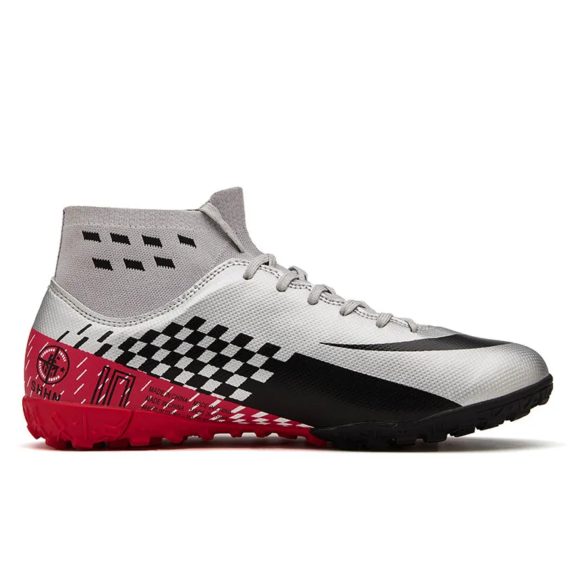 Men Football Boots Cleats Boots Long Spikes TF Spikes High Top Sneakers Soft Indoor Turf Futsal soccer Shoes Chuteira Futebol