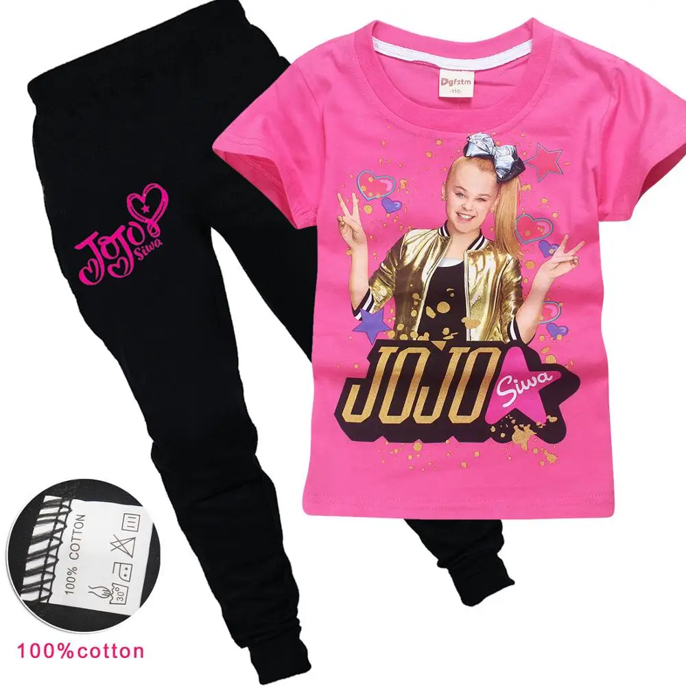 Специальная цена JOJO Siwa летние короткие топы черные брюки леггинсы одежда