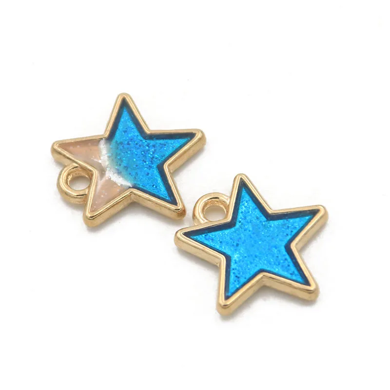 10 шт. 15*15 мм двухцветная подвеска из металлического сплава с маслом маленькая