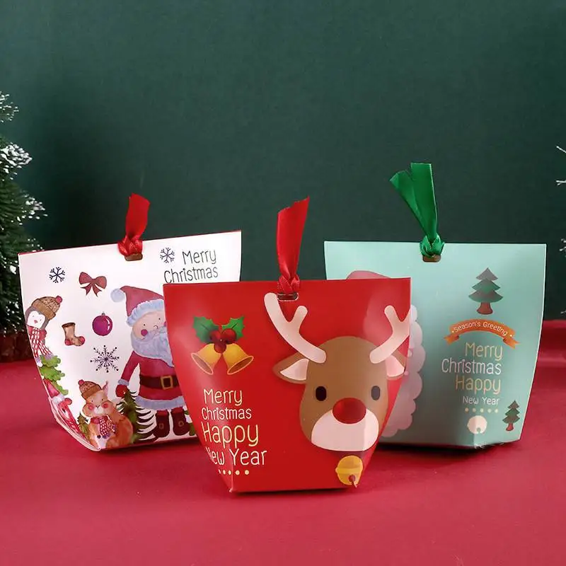 

Merry Christmas Favour Gift Forest Party Paper Sweets Bags Boxes Santa Merry Christmas Gift Bags Xmas Tree Plastic Packing Bag