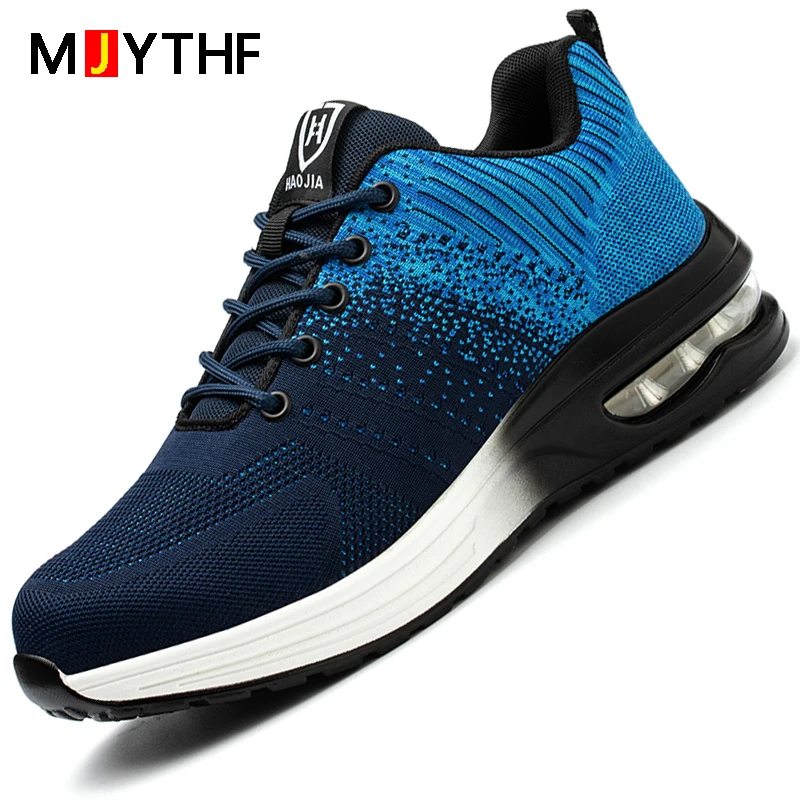 fashion safety shoes men steel toe work sneakers male shoes breathable work shoes anti puncture indestructible security footwear free global shipping