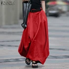 Женская длинная юбка из хлопка, на пуговицах, с эластичной талией, на весну, лето, 2021