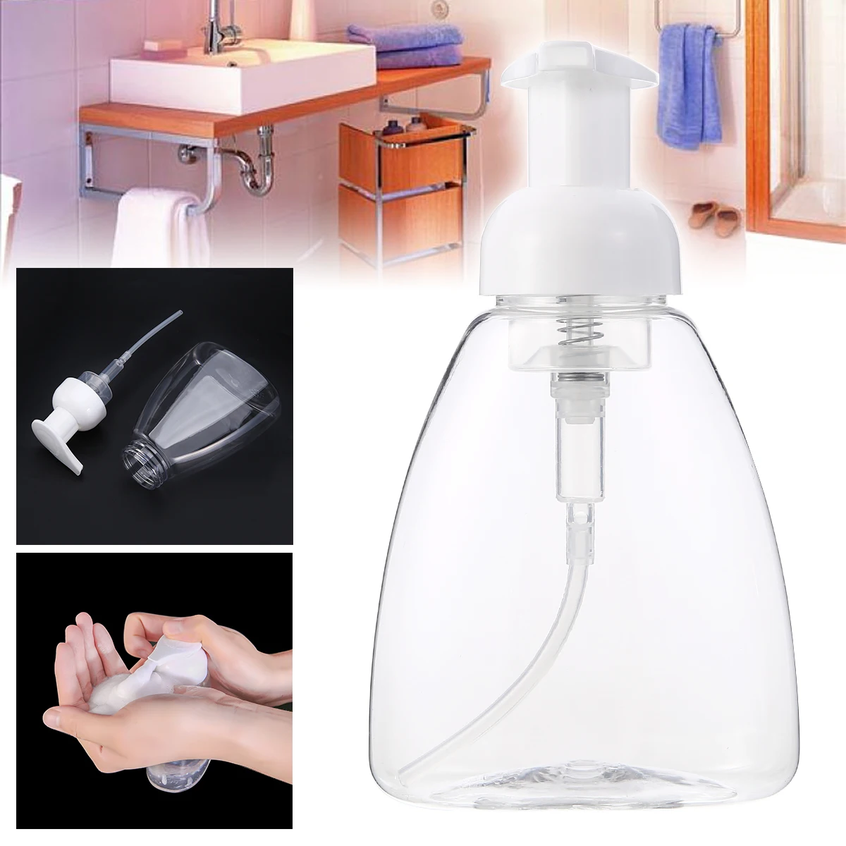 

300ml Foaming Pump Bottle Shampoo Soap Dispenser Foam Mousses Liquid Container For Kitchen Bathroom Tool