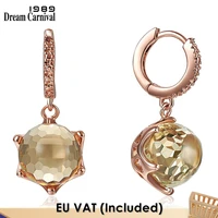 dreamcarnival1989 hot selling special zircon drop earrings for woman dazzling champagne color cz elegant party jewelry we3819ch