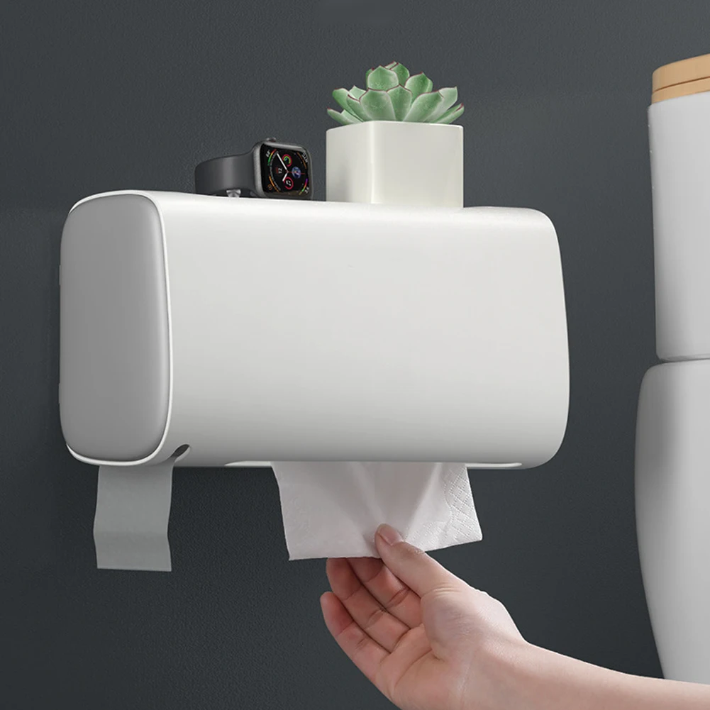 Ванная комната настенный туалет Бумага держатель двойная Полка для полотенец