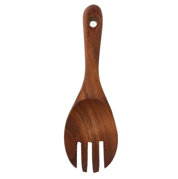2 шт. ладоней для салата (ложка вилка) дерево акации подходит антипригарной