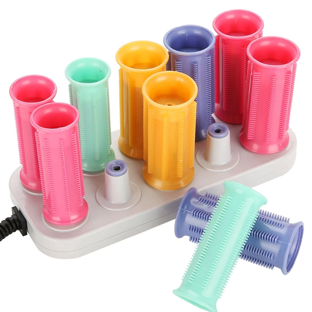 

10 Pcs Hair Rollers Professional Electric Heated Roller Hair Curling Styling Sticks Tools Hair Tubes Curlers Accessories Us Plug