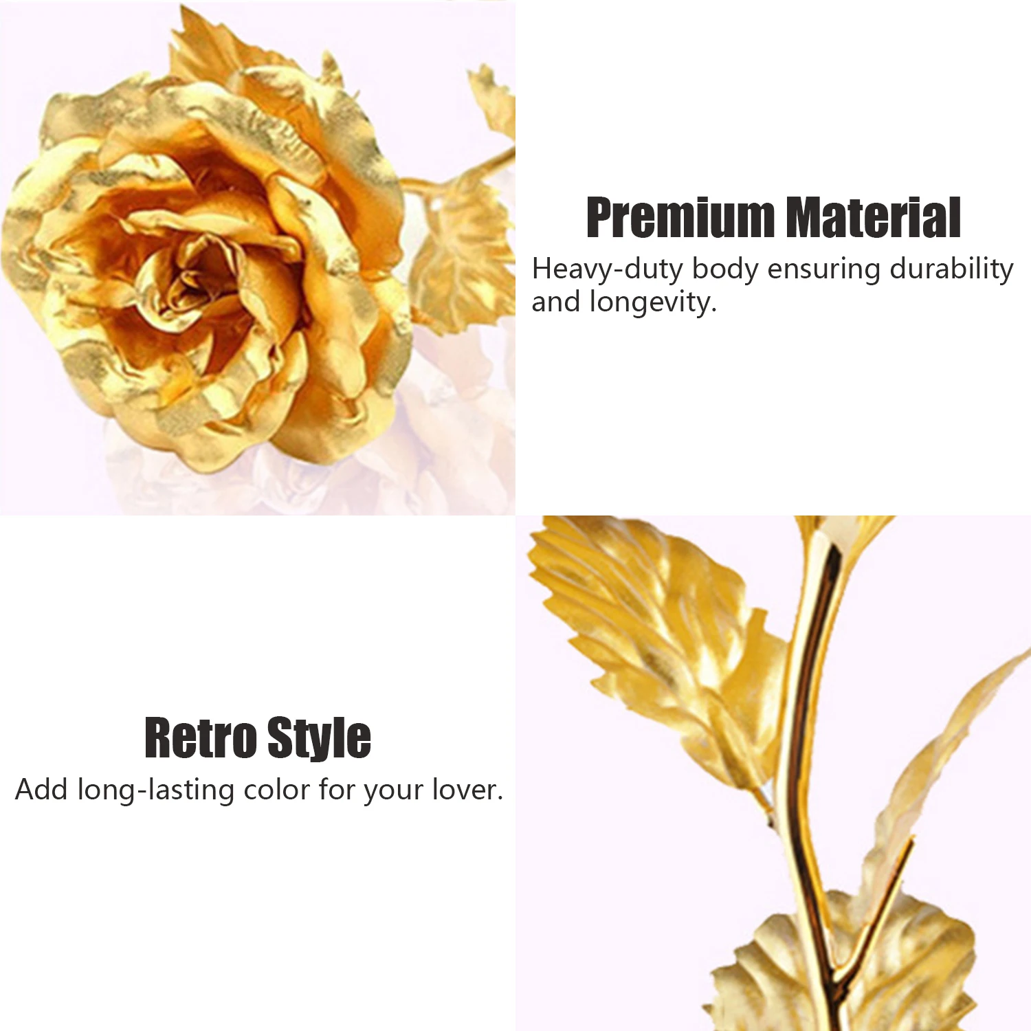 Поддельные Золотая Роза цветок Настоящее 24K золотой Фольга с подарочной коробкой